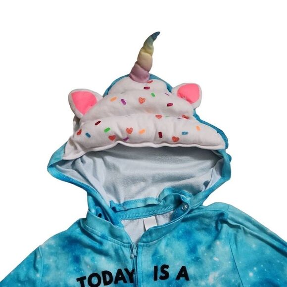 Justice Girls Unicorn Latte Hooded Pajama Lounge Set - Size 10 - Picture 3 of 6